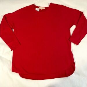 Michael Kors red lightweight sweater, size large, NWT